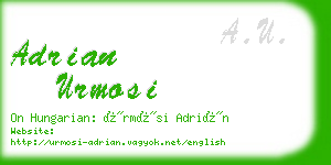 adrian urmosi business card